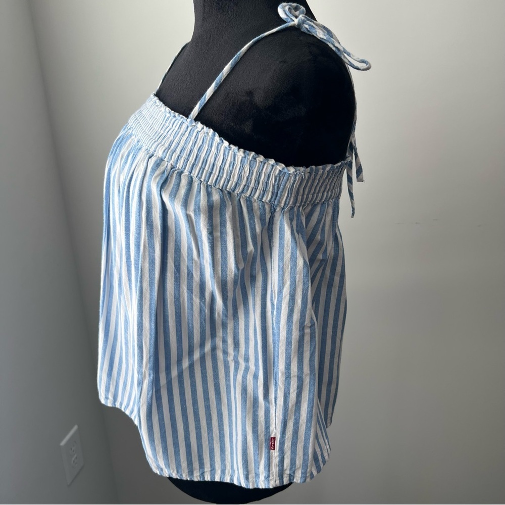Levi's Light Blue and White Striped Camisole - M - Picture 3 of 6